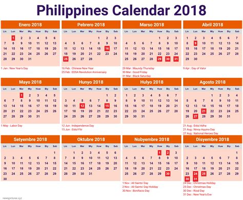 Philippine Holidays 2018 .